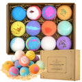 Bath Bombs Gift Set 12pcs Enriched with Nourishing Bath Salts Natural Organic Bubble Pleasantly Scented Home Spa Bathbomb Ideas Gift Set for Her - countrycottagebarn