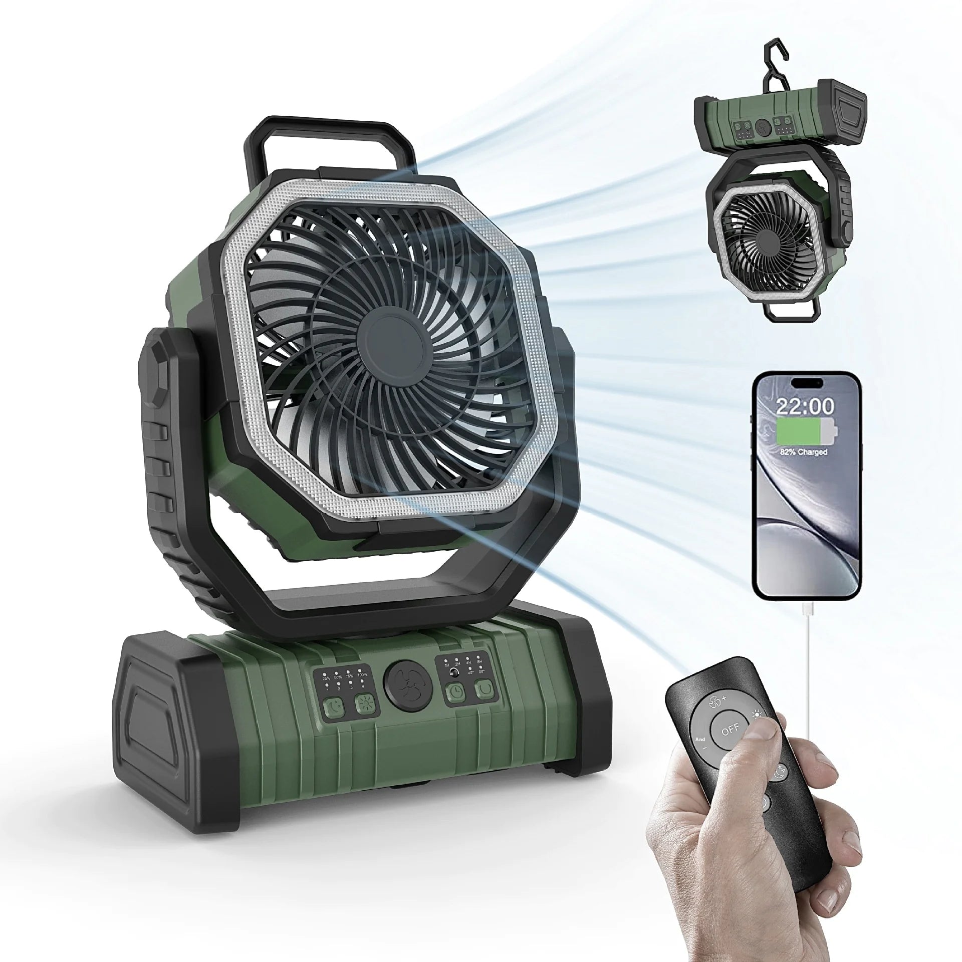 Outdoor Household Power Bank LED Light Camping Fan - countrycottagebarn