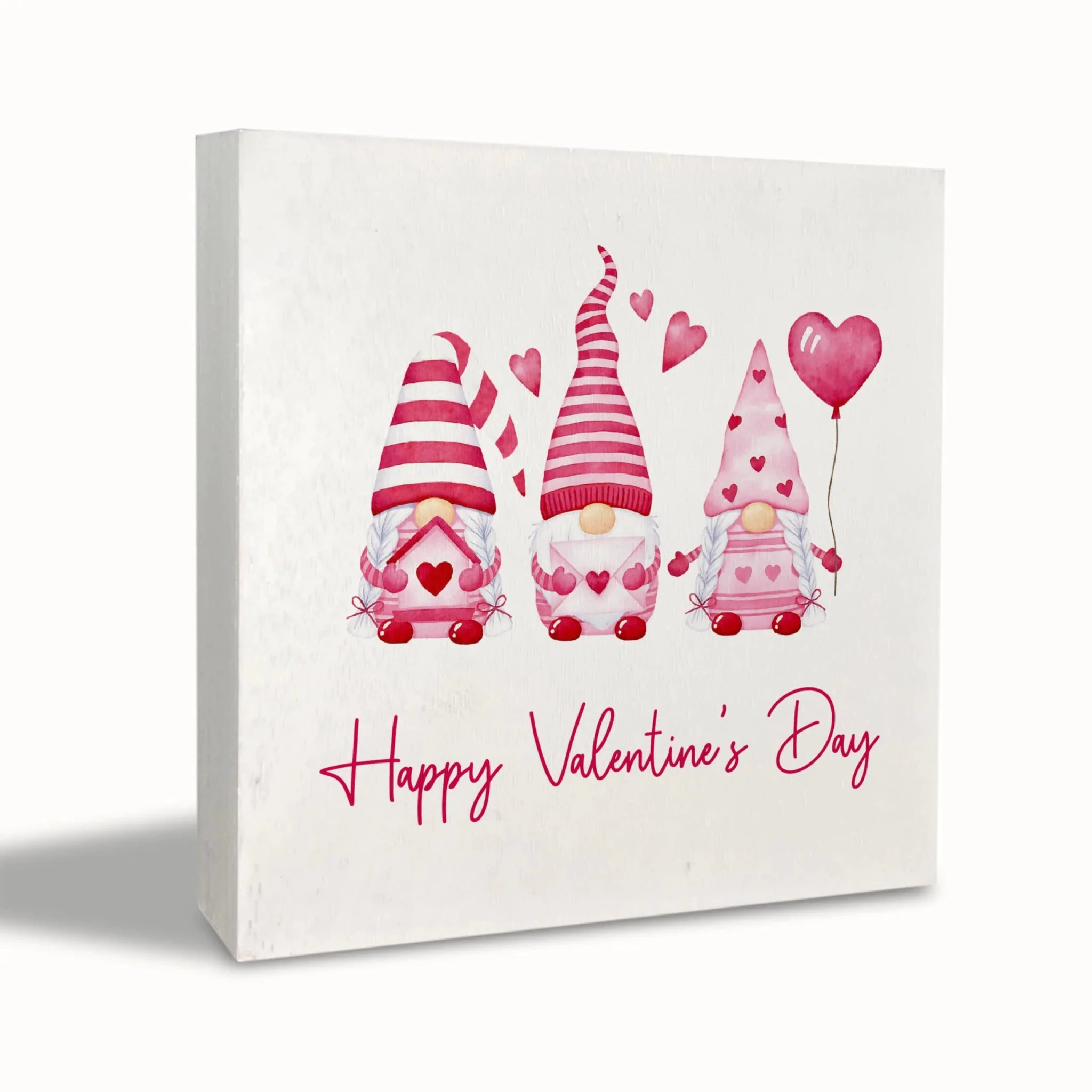 KEUSPI Gnome Valentines Day Desk Table Decor Happy Valentines Day Wooden SignPink Happy Valentines Day Valentine Gnomes Decor Decorations for Home5x5 - countrycottagebarn
