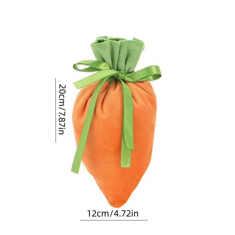 10pcs Velvet Carrot Gift Bags for Easter & Parties - countrycottagebarn