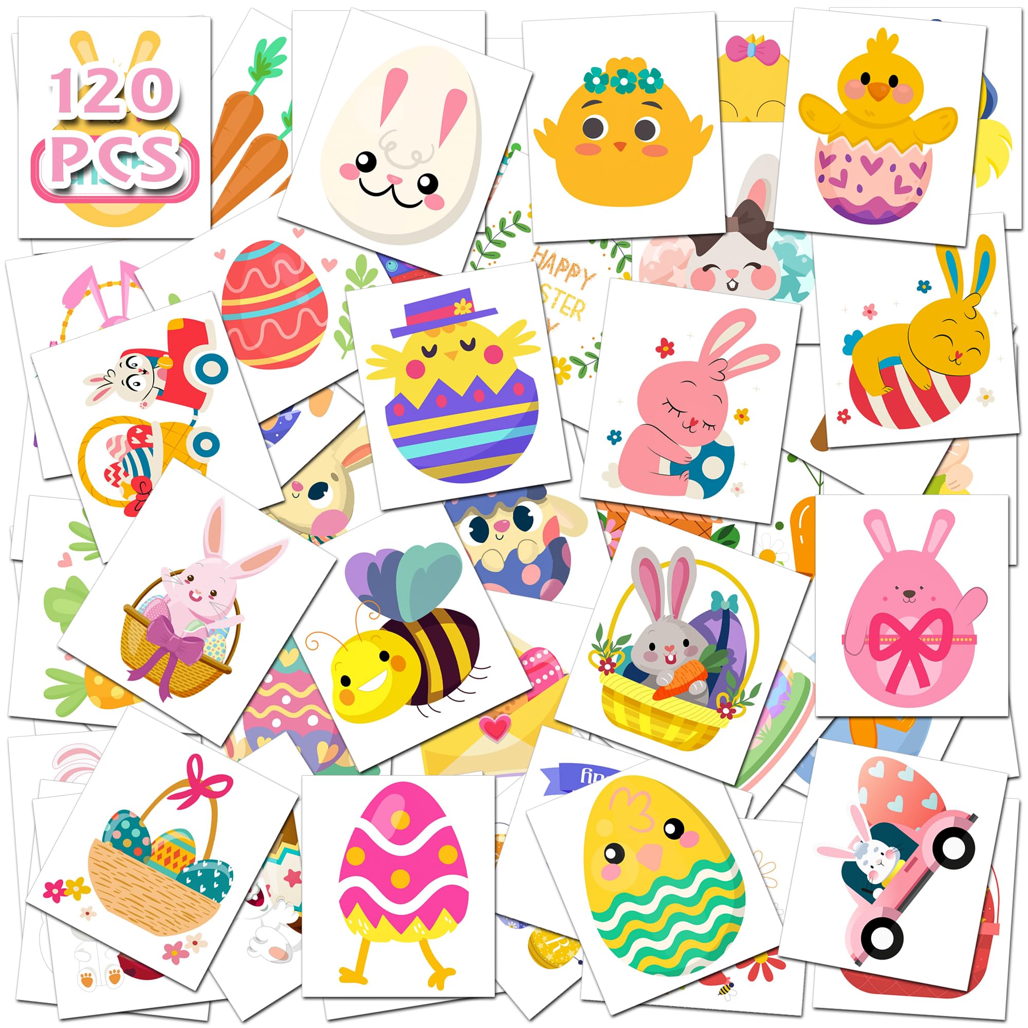 Easter Tattoos for Kids Easter Basket Stuffers Temporary Tattoos for KidsEgg Fillers Stickers for Boys and GirlsKids Easter Gifts Goodie Bag Fillers for Teens - Easter Games Crafts Party Favors