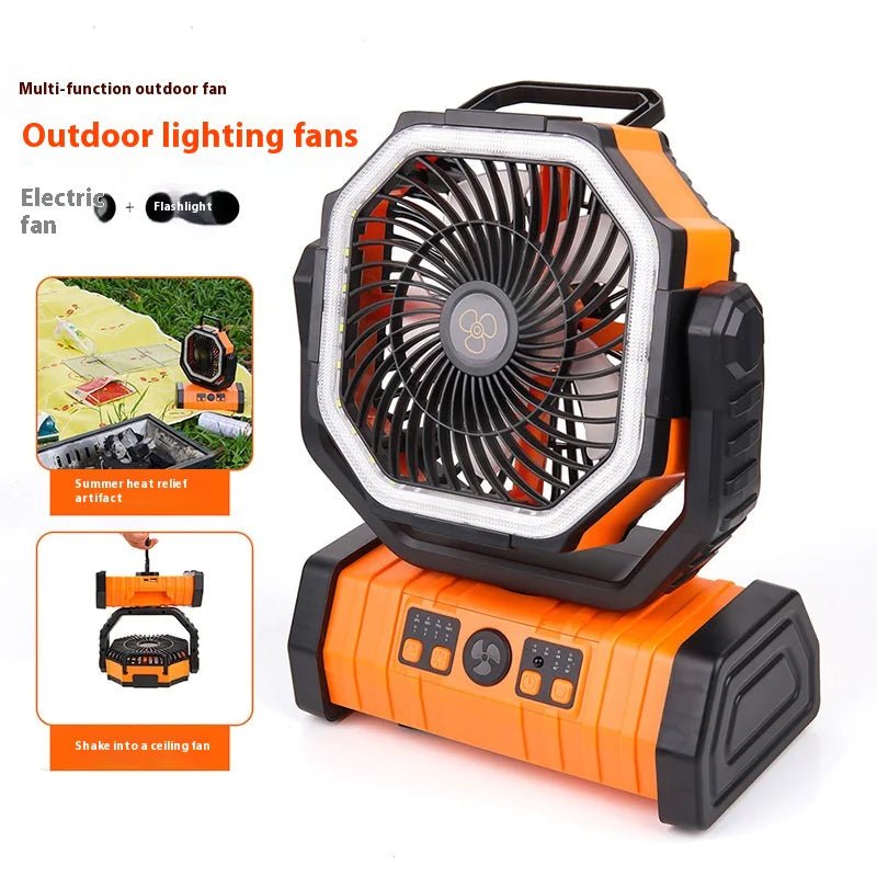 Outdoor Household Power Bank LED Light Camping Fan - countrycottagebarn