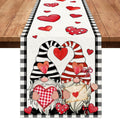 Valentines Day Table Runner Valentines Day Decor Valentine Table Runner 13x36 Inch Long Valentines Day Runner for Table Burlap Heart Gnomes Valentines Day Decorations for Dining Table - countrycottagebarn