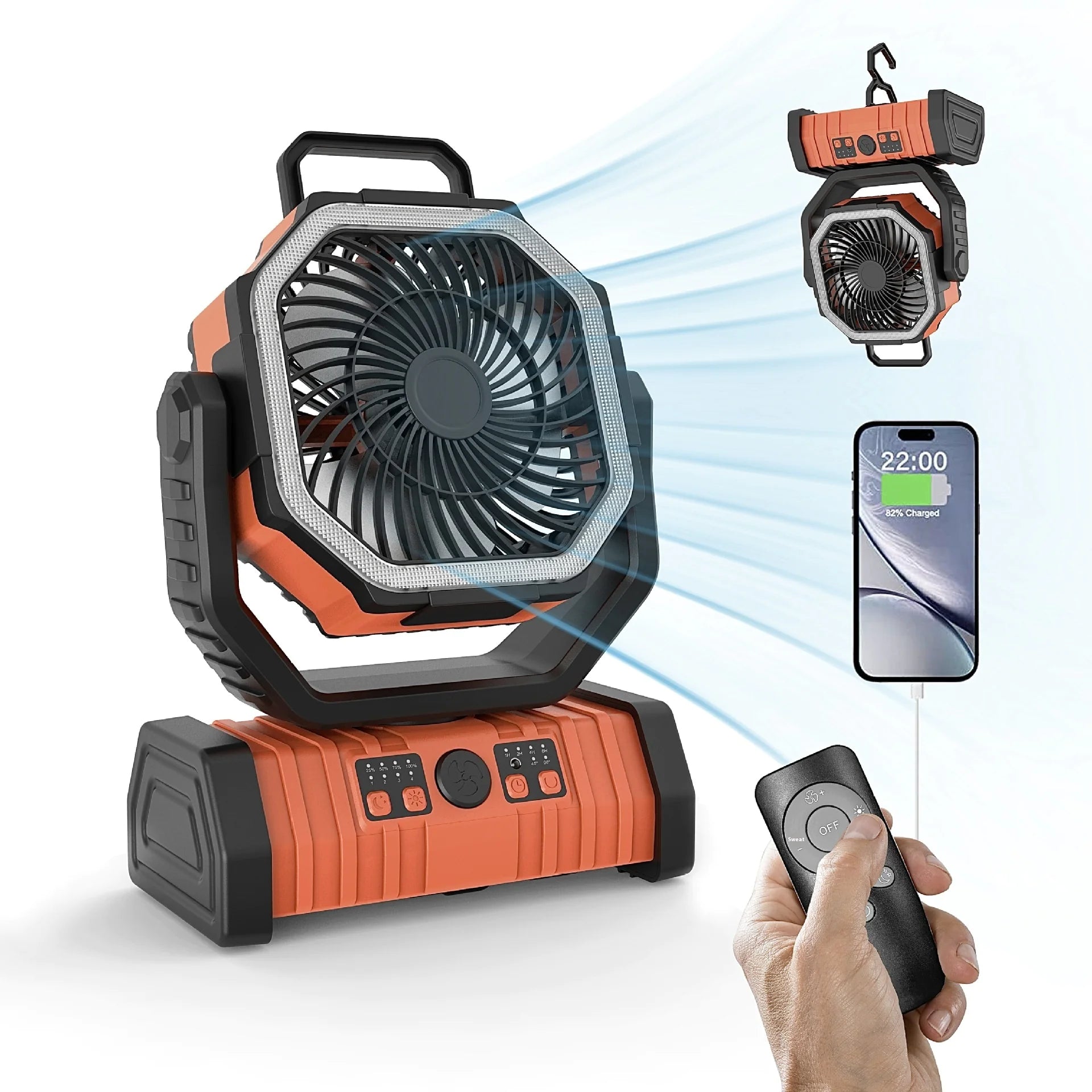 Outdoor Household Power Bank LED Light Camping Fan - countrycottagebarn