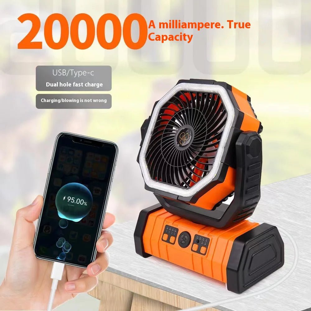 Outdoor Household Power Bank LED Light Camping Fan - countrycottagebarn