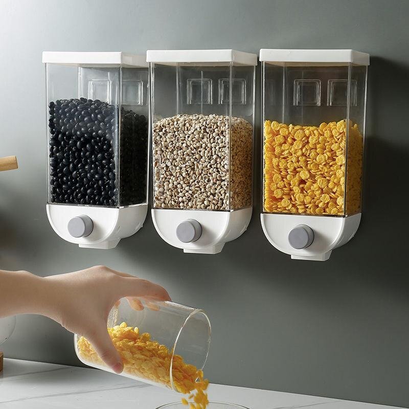 Wall - Mounted Kitchen Multi - Grain Sealed Jars - countrycottagebarn