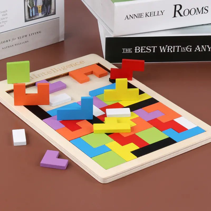 Children's Tetris Wooden Puzzle - countrycottagebarn