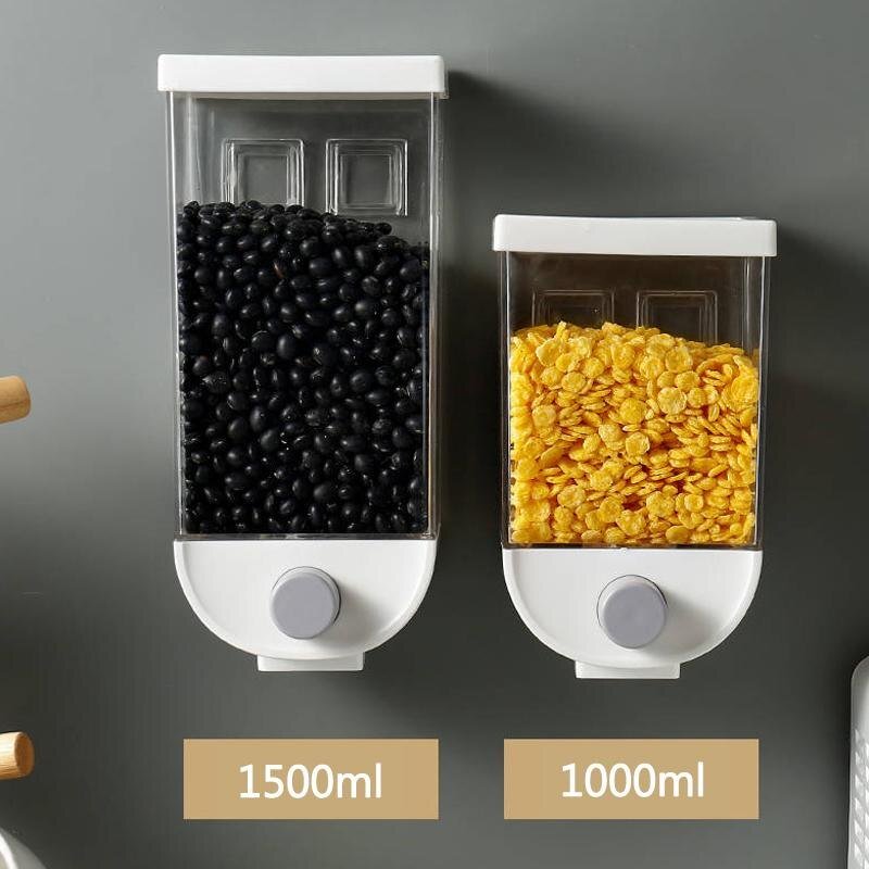 Wall - Mounted Kitchen Multi - Grain Sealed Jars - countrycottagebarn