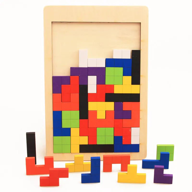 Children's Tetris Wooden Puzzle - countrycottagebarn