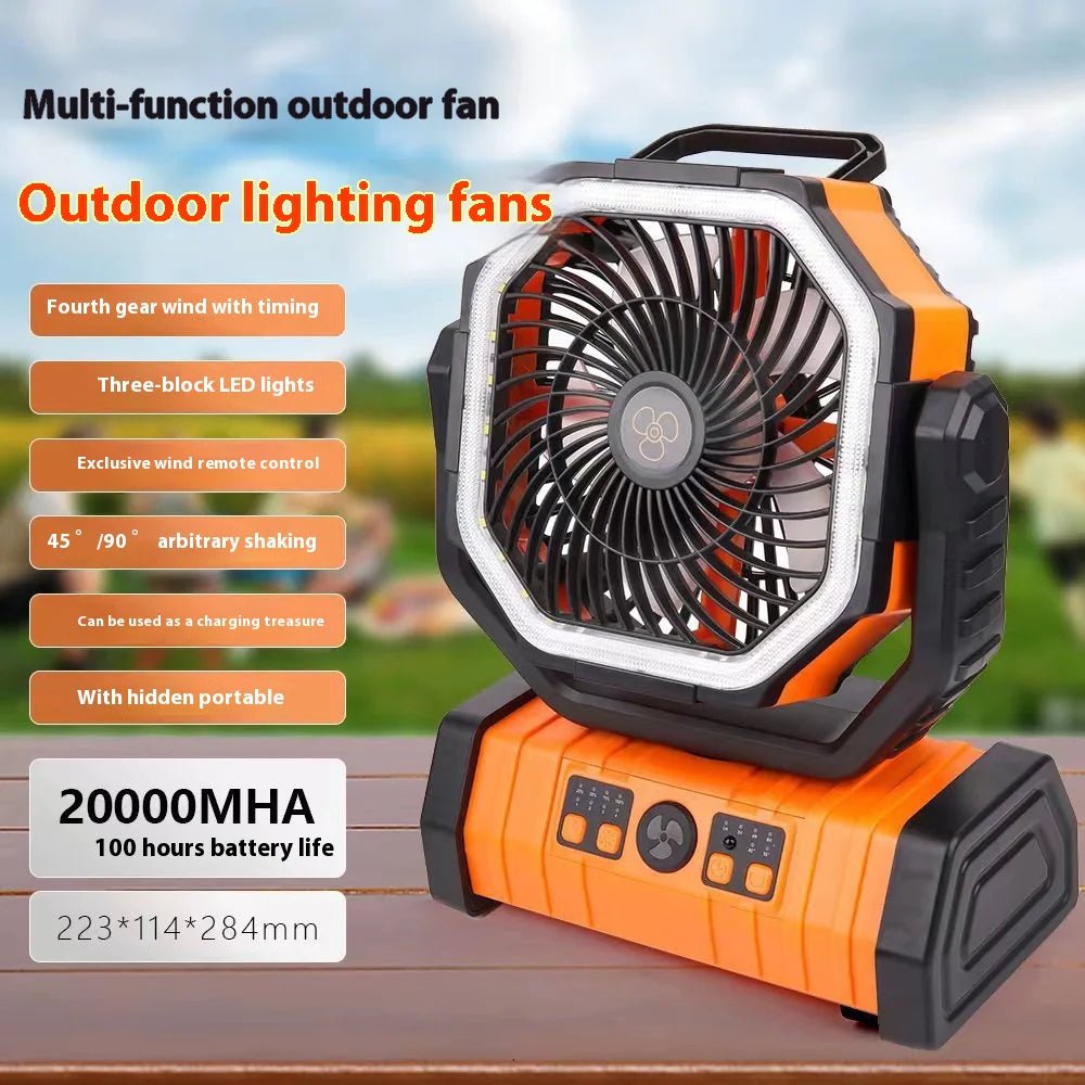 Outdoor Household Power Bank LED Light Camping Fan - countrycottagebarn