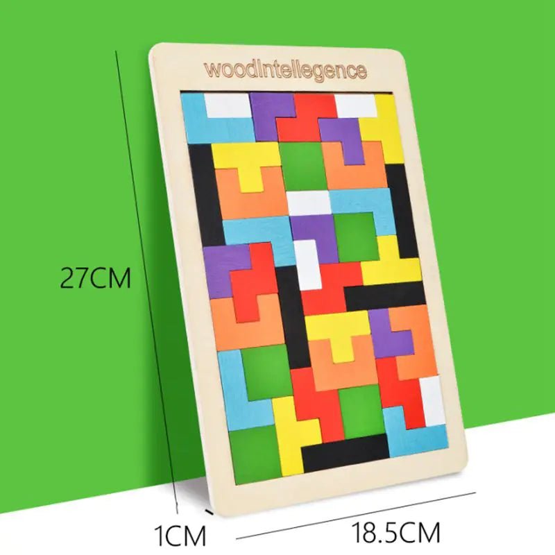 Children's Tetris Wooden Puzzle - countrycottagebarn