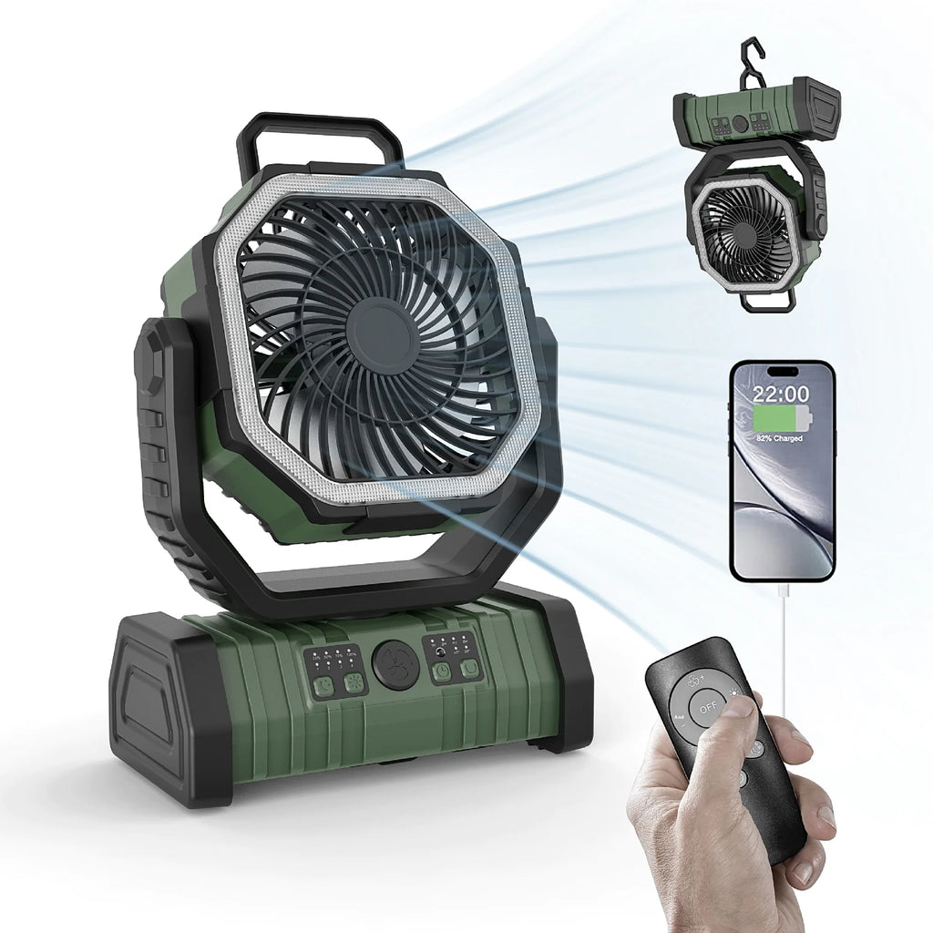 Outdoor Household Power Bank LED Light Camping Fan - countrycottagebarn