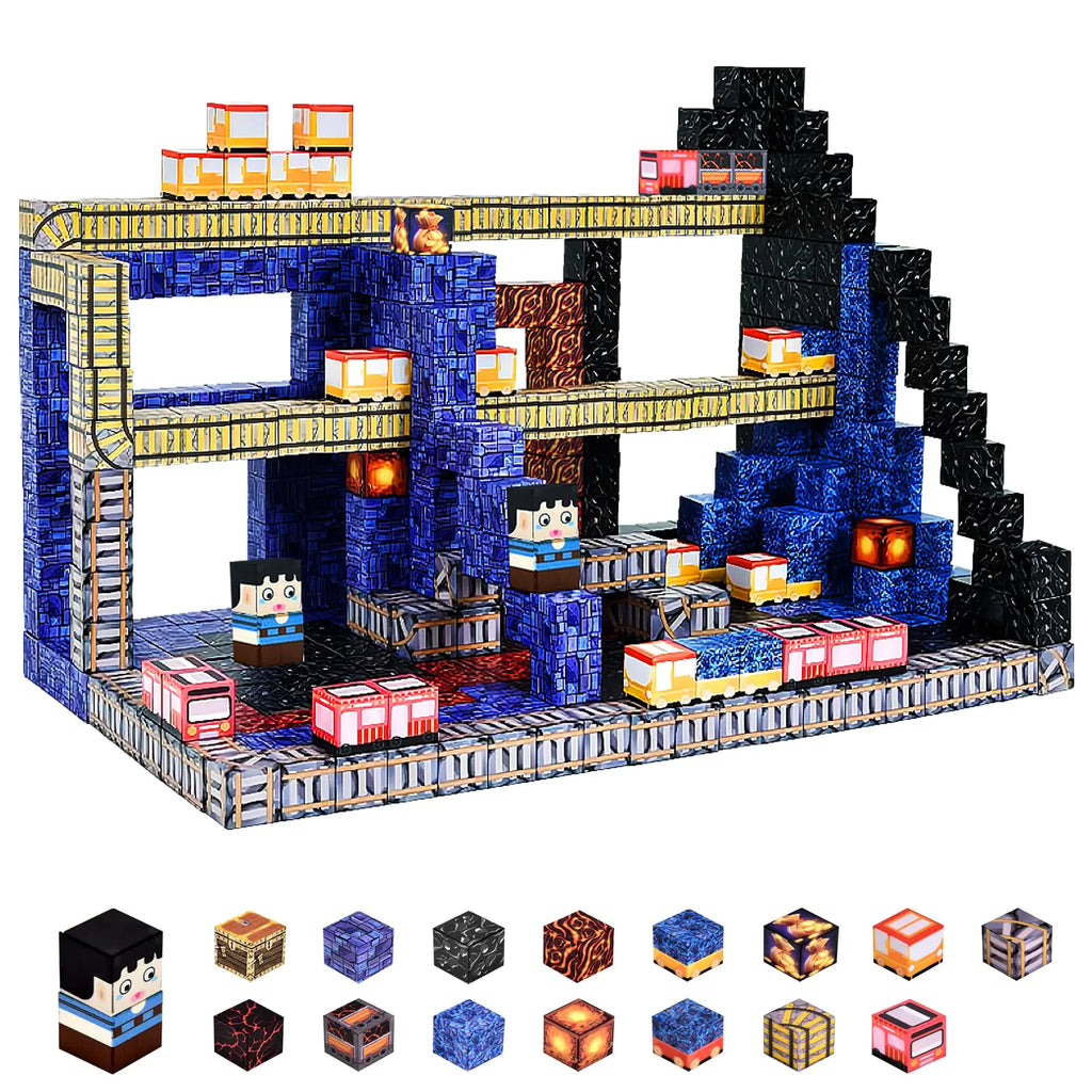 Aleath Magnetic Blocks Building Toys for Kids: 100PCS Magnet Cubes Trains Set - Kids Toys for Christmas Birthday Gifts - Magnetic Toys for Boys & Girls 3+ - countrycottagebarn