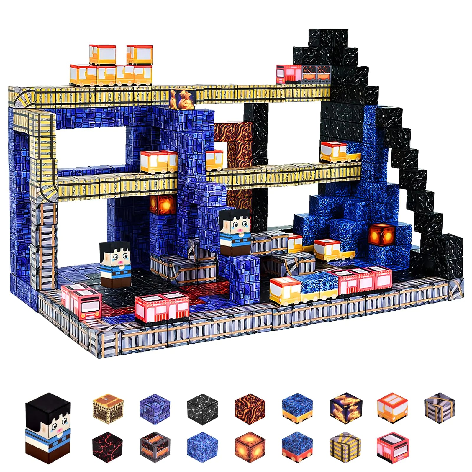 Aleath Magnetic Blocks Building Toys for Kids: 100PCS Magnet Cubes Trains Set - Kids Toys for Christmas Birthday Gifts - Magnetic Toys for Boys & Girls 3+ - countrycottagebarn