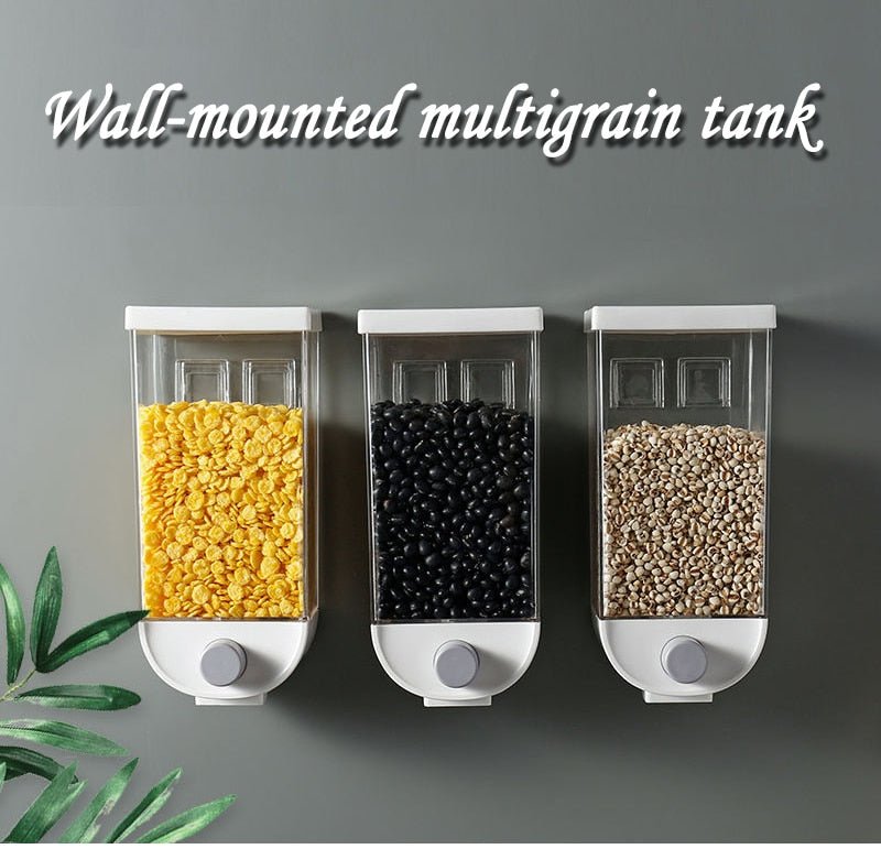 Wall - Mounted Kitchen Multi - Grain Sealed Jars - countrycottagebarn