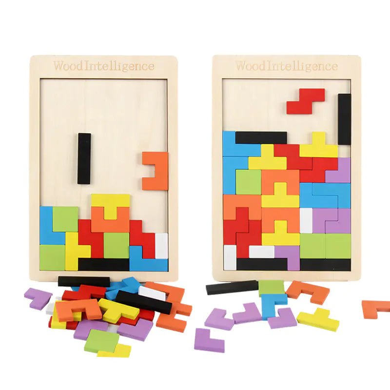 Children's Tetris Wooden Puzzle - countrycottagebarn